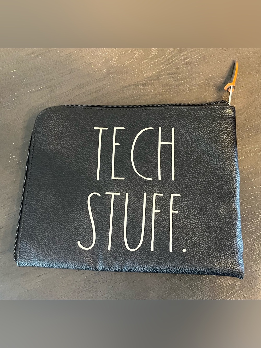Rae Dunn TECH STUFF Black Zipper Organizer Storage for Tech Essentials